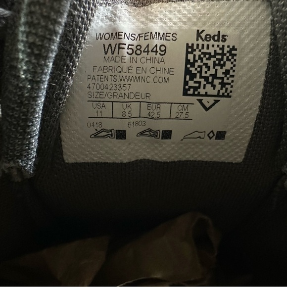 Keds Women’s US11 Ortholite Gray Canvas Lace Up Sneakers - Picture 10 of 10